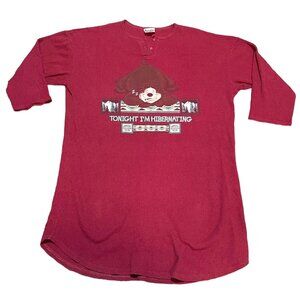 Wilderness Lodge Vintage Disney One Sz Tonight Im Hibernating Bear Red Nightgown